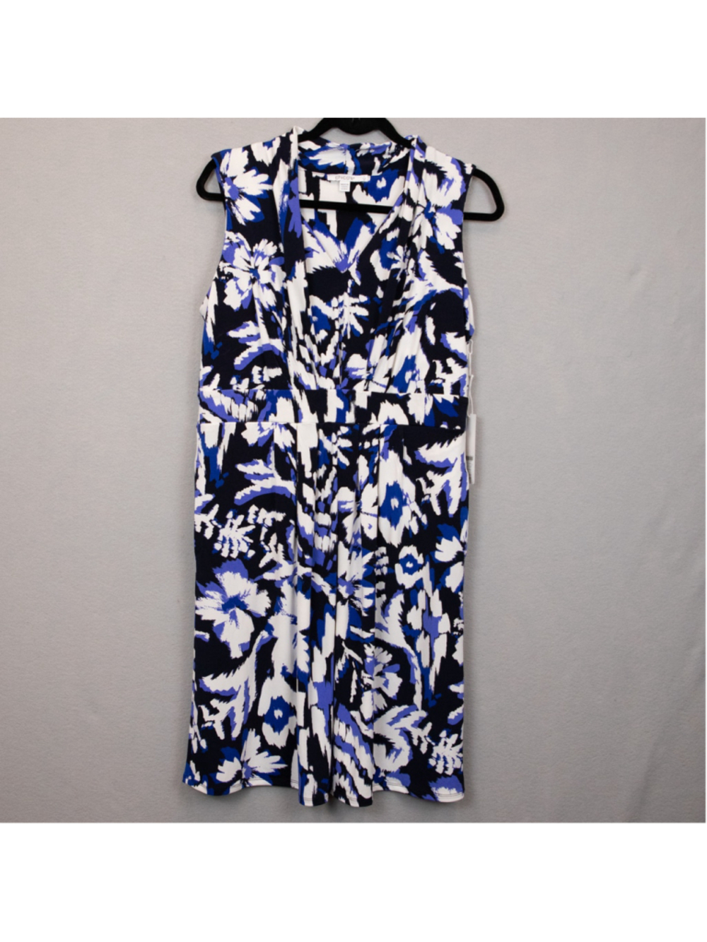 Chico's Ity Jamina Costa Fusion blue and white print sleeveless dress NWT-1